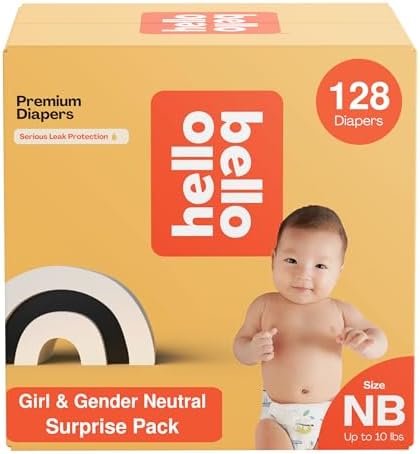 Hello Bello Premium Baby Diapers Size Newborn, 32 Count of Disposable, Extra-Absorbent, Hypoallergenic Baby Diapers with Snug and Comfort Fit, Alphabet Soup