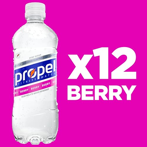 Propel Electrolyte Enhanced Water Sports Drink, Grape Flavored Water, Zero Calorie & Zero Sugar Hydration with Electrolytes and Vitamins C & E, 16.9 fl oz Bottles (12 Pack)