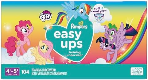Pampers Training Pants - Easy Ups Girls & Boys - Size 4T-5T, 56 Count, My Little Pony Potty Underwear (Packaging May Vary)