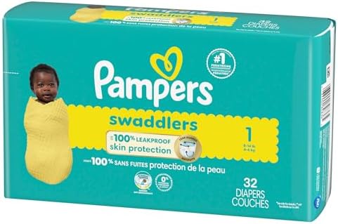 Pampers Baby Diapers - Swaddlers - Size 0, 84 Count, Ultra Absorbent Disposable Newborn Diaper