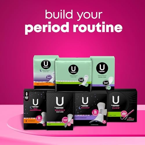 U by Kotex Balance Ultra Thin Pads with Wings, Heavy Absorbency, 46 Count (Packaging May Vary)