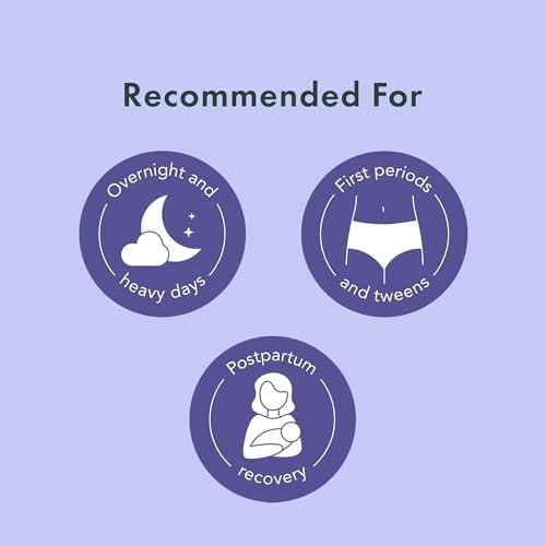 Rael Disposable Underwear for Women, Organic Cotton Cover - Incontinence Pads, Postpartum Essentials, Disposable Underwear, Unscented, Maximum Coverage (Size S-M, 12 Count)