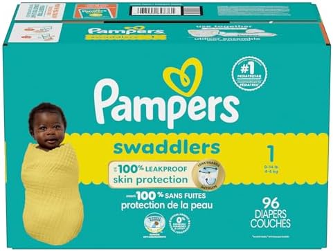 Pampers Baby Diapers - Swaddlers - Size 0, 84 Count, Ultra Absorbent Disposable Newborn Diaper