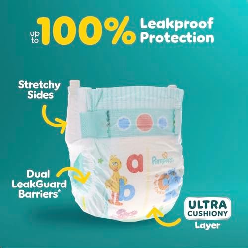 Pampers Diapers - Baby Dry - Size 1, 44 Count, Absorbent Disposable Infant Diaper (Packaging May Vary)