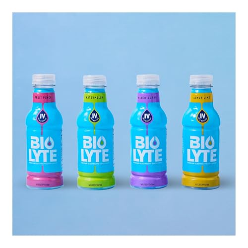 BIOLYTE Electrolyte Drink - Doctor-Formulated Hydration Drink, HSA & FSA Electrolytes Water, Chemotherapy Must Haves for Women & Men, Rehydration IV Liquid in a Bottle - Lemon Lime, 16 Fl Oz (12 Pack)