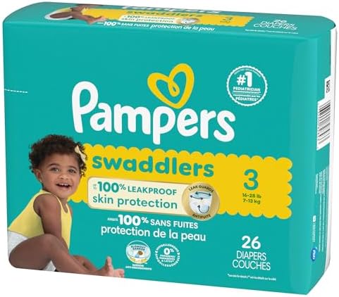Pampers Baby Diapers - Swaddlers - Size 0, 84 Count, Ultra Absorbent Disposable Newborn Diaper