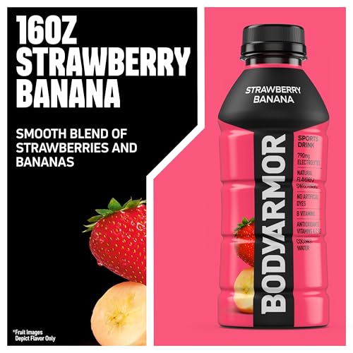BODYARMOR Sports Drink Sports Beverage, Orange Mango, Coconut Water Hydration, Natural Flavors With Vitamins, Potassium-Packed Electrolytes, Perfect For Athletes, 16 Fl Oz (Pack of 12)