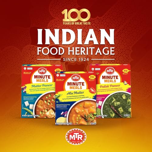 MTR - Shahi Paneer - Mild Tomato Gravy with Cottage Cheese - Authentic Indian Flavors - Flavorful, Easy, Ready-to-Eat Meal - Experience the Richness of Paneer in a Hearty Tomato Curry (Pack of 6)