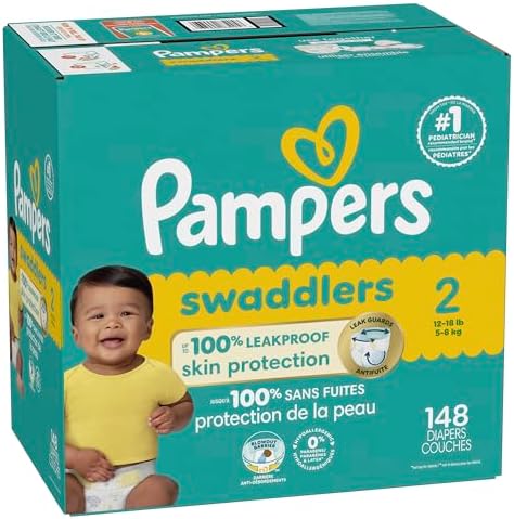 Pampers Baby Diapers - Swaddlers - Size 0, 84 Count, Ultra Absorbent Disposable Newborn Diaper