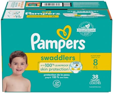 Pampers Baby Diapers - Swaddlers - Size 0, 84 Count, Ultra Absorbent Disposable Newborn Diaper