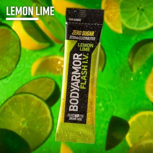 BODYARMOR Flash IV Electrolyte Packets, Strawberry Kiwi - Zero Sugar Drink Mix, Single Serve Packs, Coconut Water Powder (6 Count)