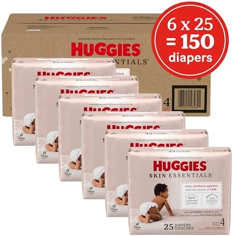 Huggies Size 2 Diapers, Skin Essentials Baby Diapers, Size 2 (12-18 lbs), 74 Count, Packaging May Vary