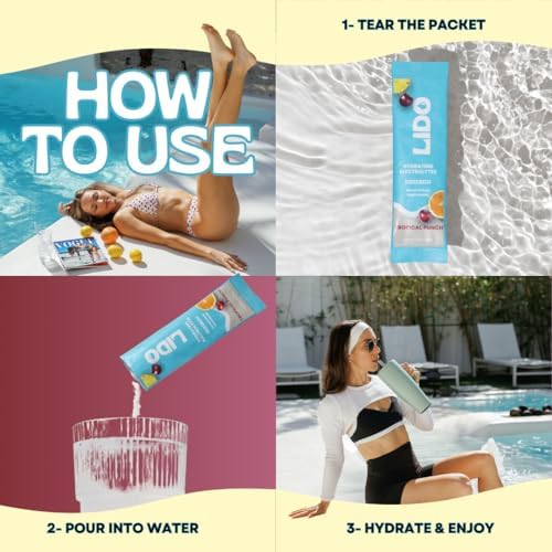 LIDO Lemonade Electrolyte Powder Packets — Clean, Zero-Sugar Hydration Drink Mix with Balanced Sodium for Fast Replenishment — Vegan, Paleo & Fasting Friendly — 28 Sticks