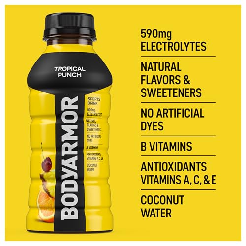 BODYARMOR Sports Drink Sports Beverage, Blue Raspberry, Natural Flavors With Vitamins, Potassium-Packed Electrolytes, No Preservatives, Perfect For Athletes, 12 ounce (Pack of 8)