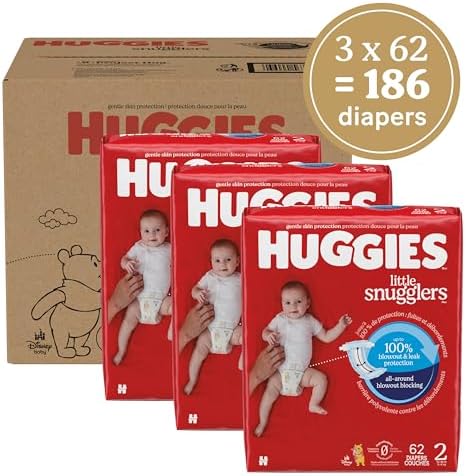 Huggies Size Newborn Diapers, Little Snugglers Baby Diapers, Size Newborn (up to 10 lbs), 31 Count, Packaging May Vary
