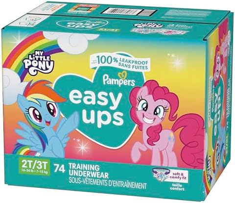 Pampers Training Pants - Easy Ups Girls & Boys - Size 4T-5T, 56 Count, My Little Pony Potty Underwear (Packaging May Vary)