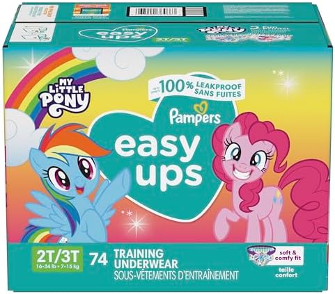 Pampers Training Pants - Easy Ups Girls & Boys - Size 4T-5T, 56 Count, My Little Pony Potty Underwear (Packaging May Vary)