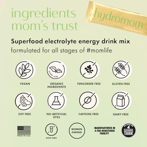 Boobie Hydromom Superfood Electrolyte Drink Mix, Blue Raspberry Lemonade | Refreshing Energy & Hydration Boost for Mamas | On-The-Go & Travel Essentials for Pregnancy, Lactation, & Beyond, 15 Packets