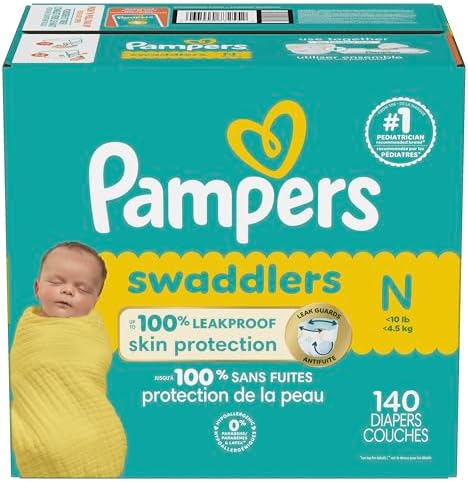 Pampers Baby Diapers - Swaddlers - Size 0, 84 Count, Ultra Absorbent Disposable Newborn Diaper