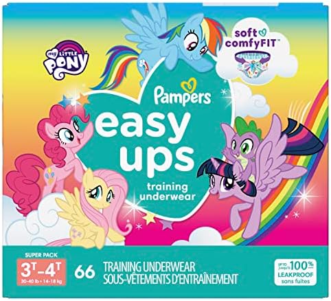 Pampers Training Pants - Easy Ups Girls & Boys - Size 4T-5T, 56 Count, My Little Pony Potty Underwear (Packaging May Vary)