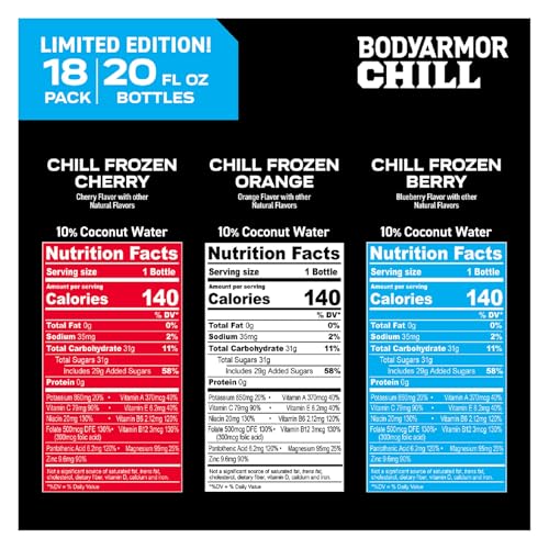 BODYARMOR Sports Drink Sports Beverage, Blue Raspberry, Natural Flavors With Vitamins, Potassium-Packed Electrolytes, No Preservatives, Perfect For Athletes, 12 ounce (Pack of 8)