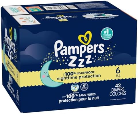 Pampers ZZZ Overnight Diapers, Size 4 (22-37 lbs), 58 Count, Nighttime Protection Disposable Baby Diaper, Night Time Leak and Skin Protection