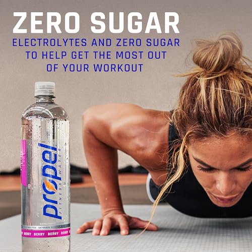 Propel Electrolyte Enhanced Water Sports Drink, Grape Flavored Water, Zero Calorie & Zero Sugar Hydration with Electrolytes and Vitamins C & E, 16.9 fl oz Bottles (12 Pack)