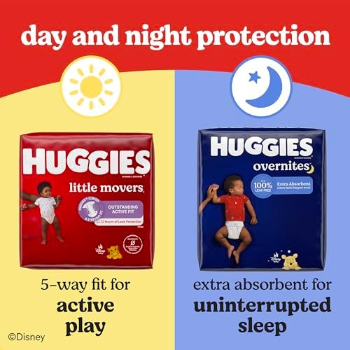 Huggies Size 4 Diapers, Little Movers Baby Diapers, Size 4 (22-37 lbs), 22 Count, Packaging May Vary