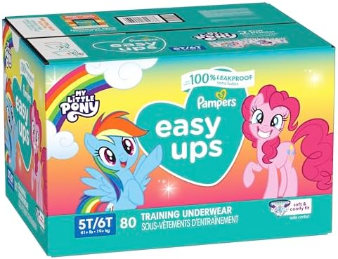 Pampers Training Pants - Easy Ups Girls & Boys - Size 4T-5T, 56 Count, My Little Pony Potty Underwear (Packaging May Vary)
