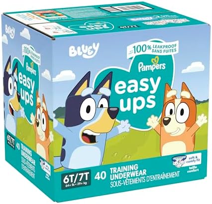 Pampers Training Pants - Easy Ups Boys & Girls Bluey - Size 2T-3T, 140 Count, Children's Potty Underwear (Packaging May Vary)