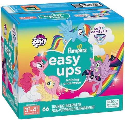 Pampers Training Pants - Easy Ups Girls & Boys - Size 4T-5T, 56 Count, My Little Pony Potty Underwear (Packaging May Vary)