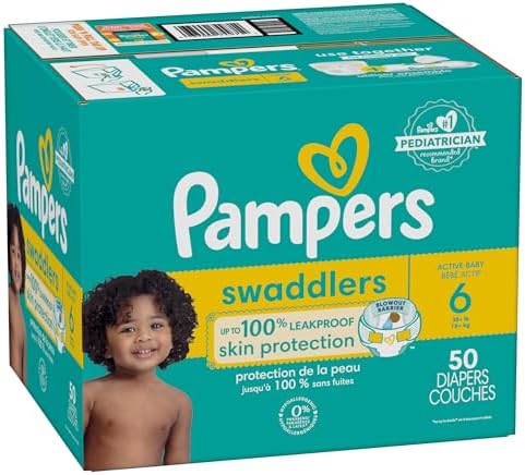 Pampers Baby Diapers - Swaddlers - Size 0, 84 Count, Ultra Absorbent Disposable Newborn Diaper