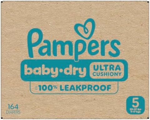 Pampers Diapers - Baby Dry - Size 1, 44 Count, Absorbent Disposable Infant Diaper (Packaging May Vary)