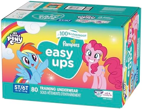 Pampers Training Pants - Easy Ups Girls & Boys - Size 4T-5T, 56 Count, My Little Pony Potty Underwear (Packaging May Vary)