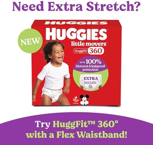 Huggies Size 4 Diapers, Little Movers Baby Diapers, Size 4 (22-37 lbs), 22 Count, Packaging May Vary