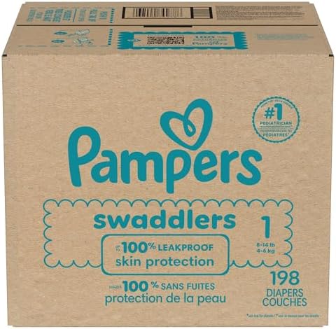 Pampers Baby Diapers - Swaddlers - Size 0, 84 Count, Ultra Absorbent Disposable Newborn Diaper
