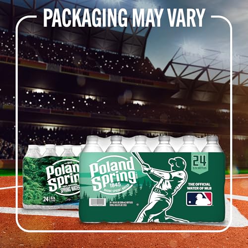 Poland Spring Maine Spring Water Bottles, 24 Pack – Crisp, Still Bottled Water with Naturally Balanced Occurring Minerals & Electrolytes for Taste - 16.9 Fl Oz