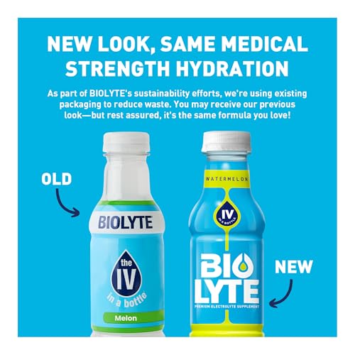 BIOLYTE Electrolyte Drink - Doctor-Formulated Hydration Drink, HSA & FSA Electrolytes Water, Chemotherapy Must Haves for Women & Men, Rehydration IV Liquid in a Bottle - Lemon Lime, 16 Fl Oz (12 Pack)