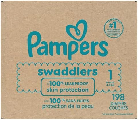 Pampers Baby Diapers - Swaddlers - Size 0, 84 Count, Ultra Absorbent Disposable Newborn Diaper