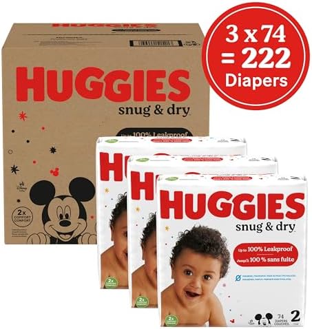 Huggies Size 1 Diapers, Snug & Dry Newborn Diapers, Size 1 (8-14 lbs), 128 Count, Packaging May Vary