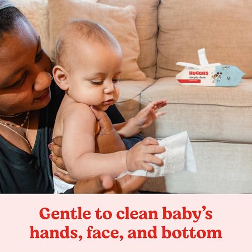 Huggies Simply Clean Unscented Baby Diaper Wipes, 3 Flip-Top Packs (192 Wipes Total), Packaging May Vary