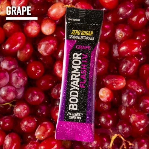 BODYARMOR Flash IV Electrolyte Packets, Strawberry Kiwi - Zero Sugar Drink Mix, Single Serve Packs, Coconut Water Powder (6 Count)