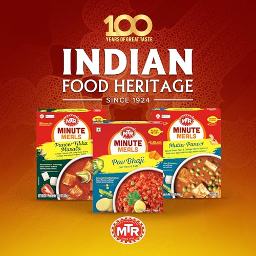MTR - Shahi Paneer - Mild Tomato Gravy with Cottage Cheese - Authentic Indian Flavors - Flavorful, Easy, Ready-to-Eat Meal - Experience the Richness of Paneer in a Hearty Tomato Curry (Pack of 6)