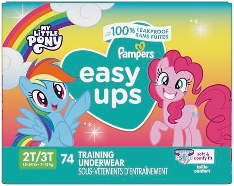 Pampers Training Pants - Easy Ups Girls & Boys - Size 4T-5T, 56 Count, My Little Pony Potty Underwear (Packaging May Vary)