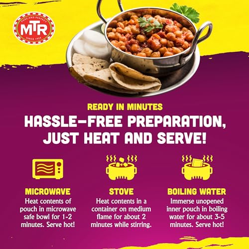 MTR - Shahi Paneer - Mild Tomato Gravy with Cottage Cheese - Authentic Indian Flavors - Flavorful, Easy, Ready-to-Eat Meal - Experience the Richness of Paneer in a Hearty Tomato Curry (Pack of 6)