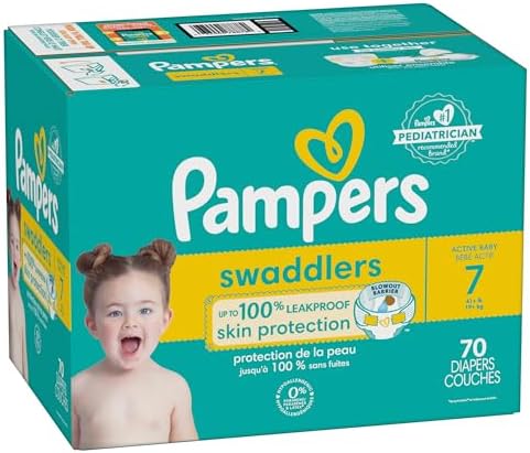 Pampers Baby Diapers - Swaddlers - Size 0, 84 Count, Ultra Absorbent Disposable Newborn Diaper