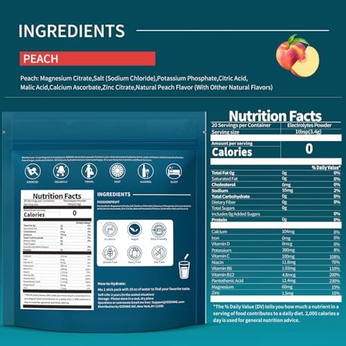 Electrolytes Powder Packets, Hydration Packets, Electrolytes Powder No Sugar, Portable Electrolyte Drink Mix for Rapid Hydration, Sugar Free & Low Sodium | 0 Calorie | 7 Flavors | 20 Sticks