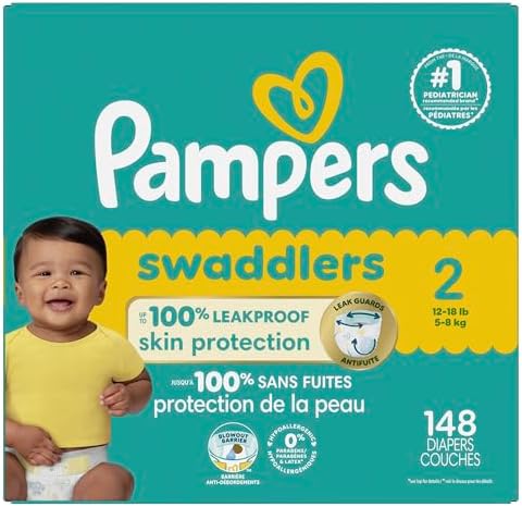 Pampers Baby Diapers - Swaddlers - Size 0, 84 Count, Ultra Absorbent Disposable Newborn Diaper