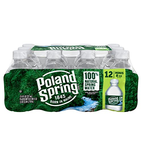 Poland Spring Maine Spring Water Bottles, 24 Pack – Crisp, Still Bottled Water with Naturally Balanced Occurring Minerals & Electrolytes for Taste - 16.9 Fl Oz