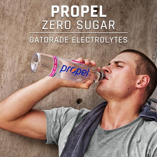 Propel Electrolyte Enhanced Water Sports Drink, Grape Flavored Water, Zero Calorie & Zero Sugar Hydration with Electrolytes and Vitamins C & E, 16.9 fl oz Bottles (12 Pack)